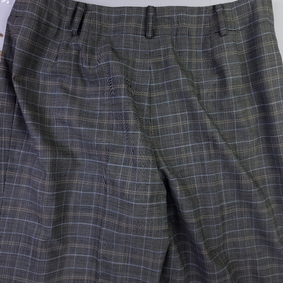 New Carlisle Grey Plaid Business Slacks Sz 14 - Picture 9 of 13